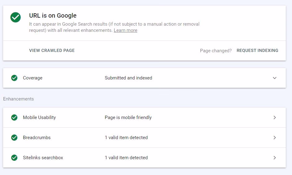  ابزار URL Inspection