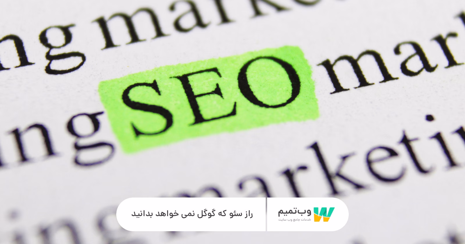 راز سئو که گوگل نمی خواهد بدانید وب تمیم