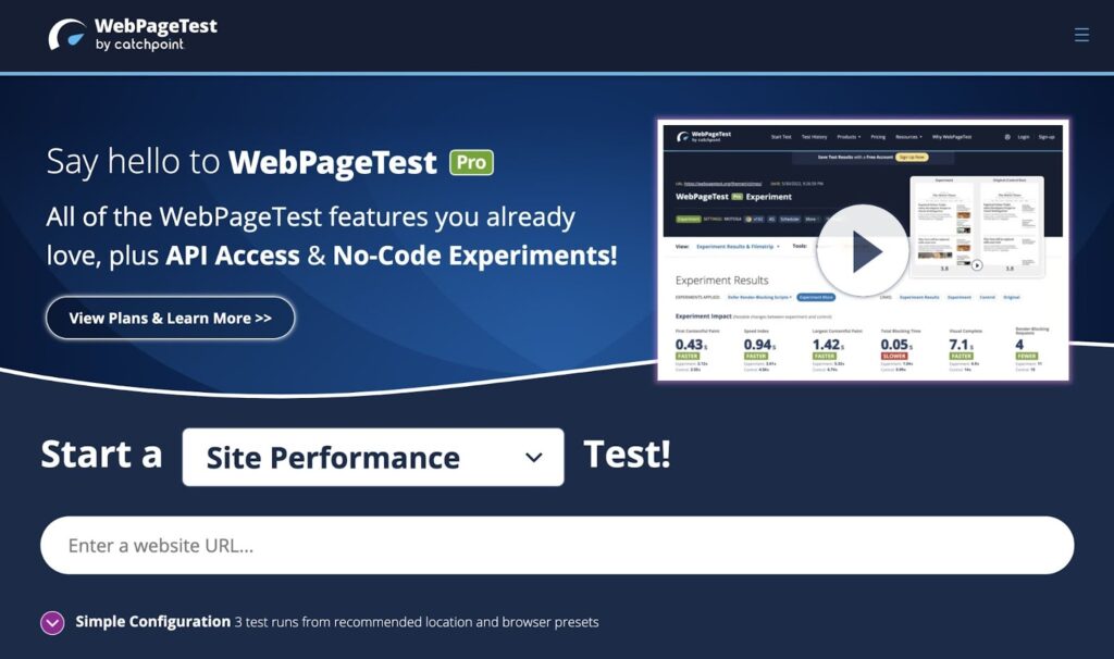 ابزار تست سرعت WebPageTest - وب تمیم