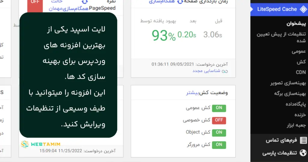 افزونه لایت اسپدی برای بهینه‌ سازی کد های وردپرس - وب تمیم